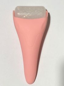 Ice Roller Smooth Skin Wheel Face Cosmetic Roller (Option: Deep Pink Handle White Pearl-One)