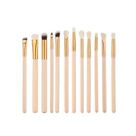 12 Rose Gold Eye Makeup Brush Universal Modeling Daily Makeup Brush Set Soft Fur Eye Shadow Brush (Option: M White Rose)