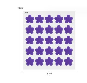 Colored Loving Heart Facial Hydrocolloid Acne Patch (Option: 20 Purple Flowers)