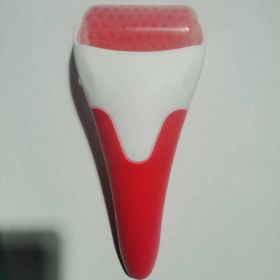 Ice Roller Smooth Skin Wheel Face Cosmetic Roller (Option: Two Tone Red Handle Red Bead-One)