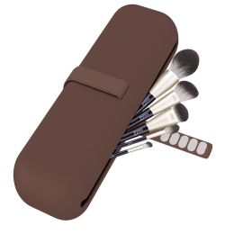 Portable Multifunctional Makeup Kit Travel Makeup Storage Bag (Color: coffee)